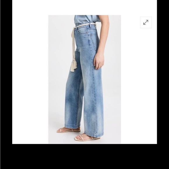 THE GREAT. Blue Flare Jeans with Rope Belt - Picture 7 of 7